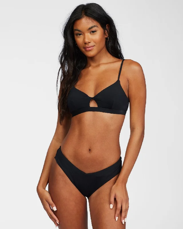 Sol Searcher Twist Bikini Top - Black Pebble