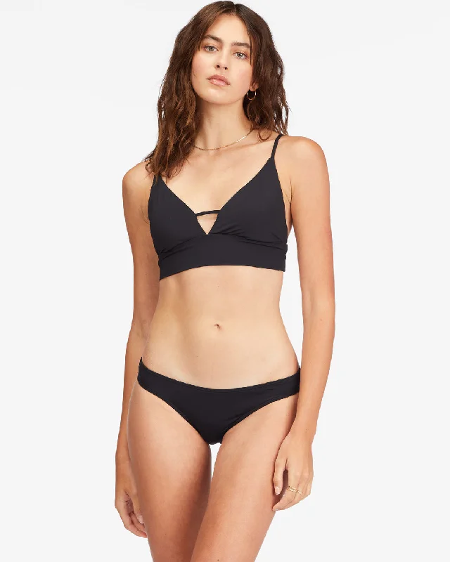 Sol Searcher V-Neck Cami Bikini Top - Black Pebble