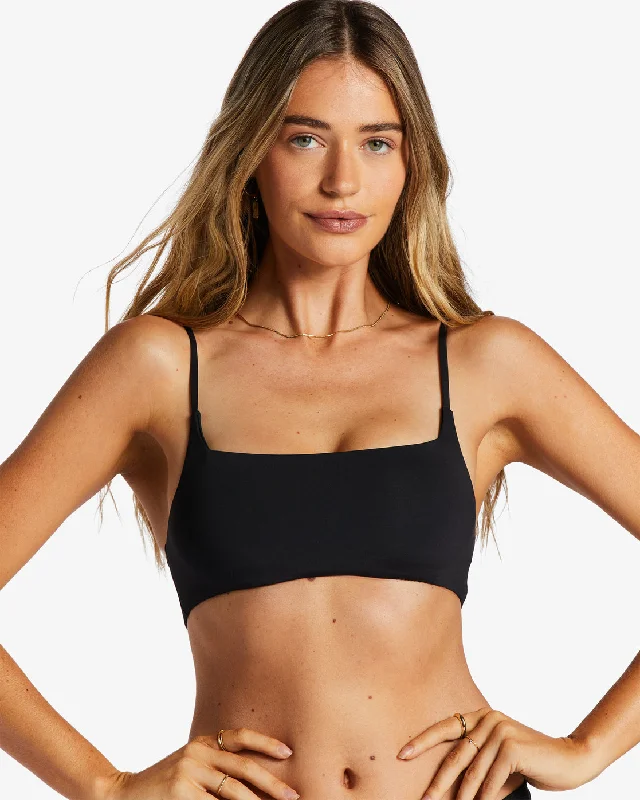 Sol Searcher Zoe Crop Bikini Top - Black Pebble