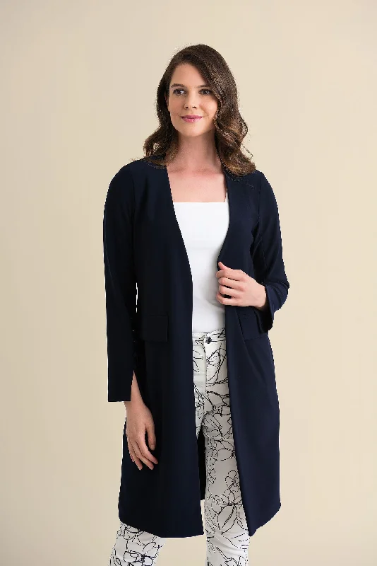 Joseph Ribkoff Collarless, Longline Jacket